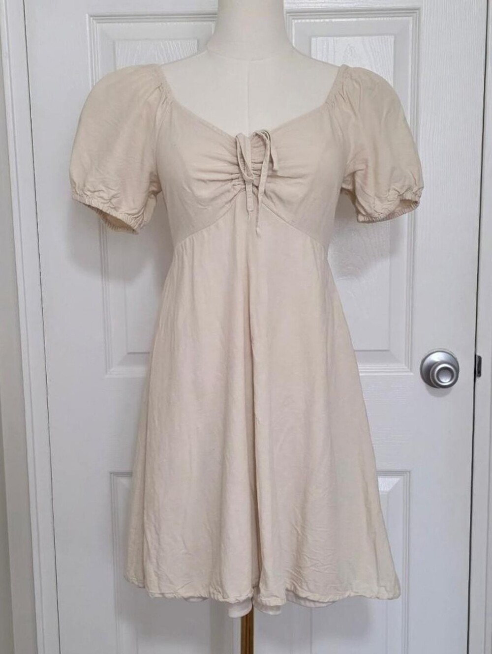 ♡ Beige Babydoll Dress ♡